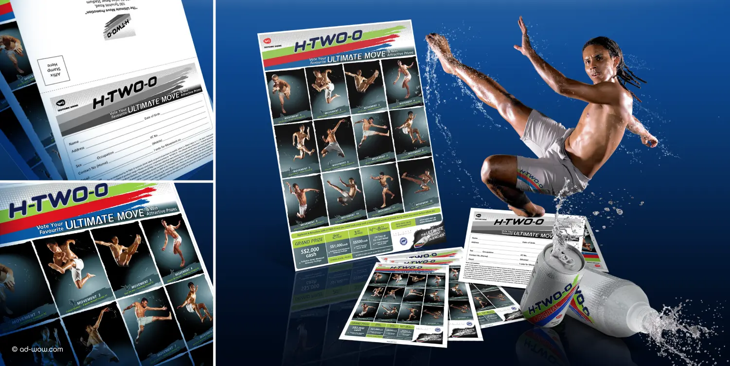 H-TWO-O 'Ultimate Move' omnichannel poster and print campaign
